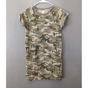 Gap Camo Shirt Dress Green Casual Short Sleeve 100% Cotton Girl’s Size XL